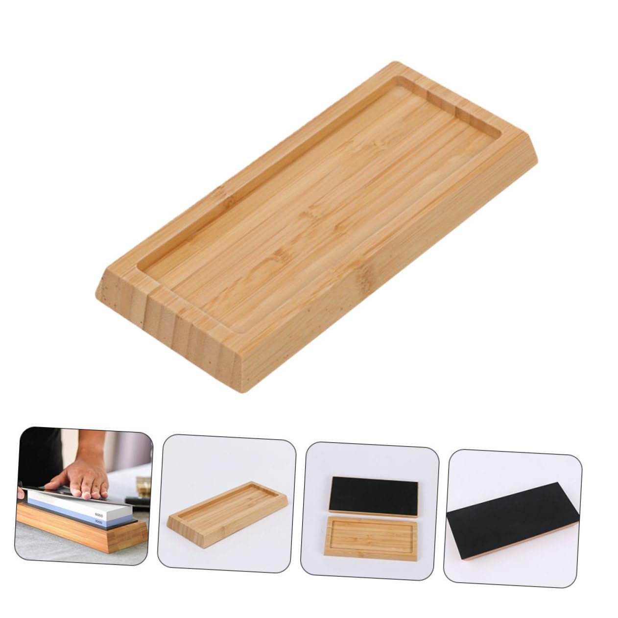 Держатель для точильного камня Veemoon бамбуковый, фото №6