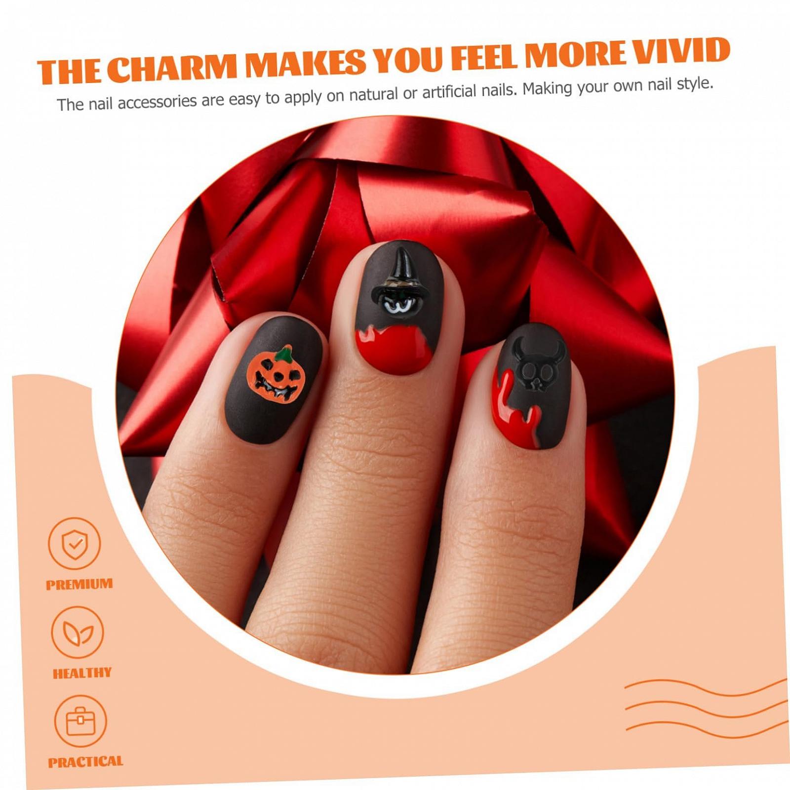 Набор металлических подвесок для ногтей WOONEKY Halloween 50 шт., фото №9