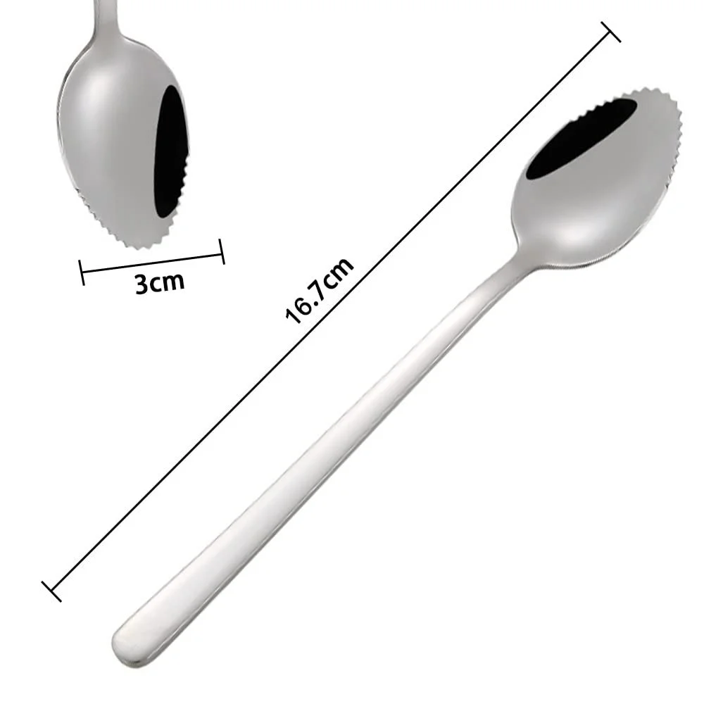 Ложка для грейпфрута з зубчастим краєм з нержавіючої сталі, набір 3 шт., фото №4