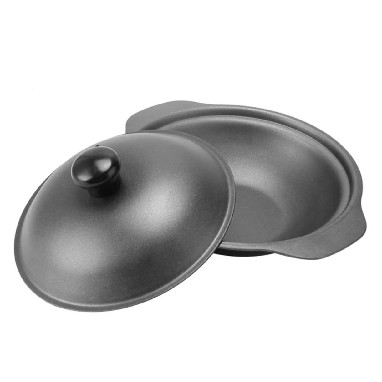 Горщик для тушкування Veemoon чавунний 18 см з кришкою з керамічною глазурованою поверхнею, фото №1