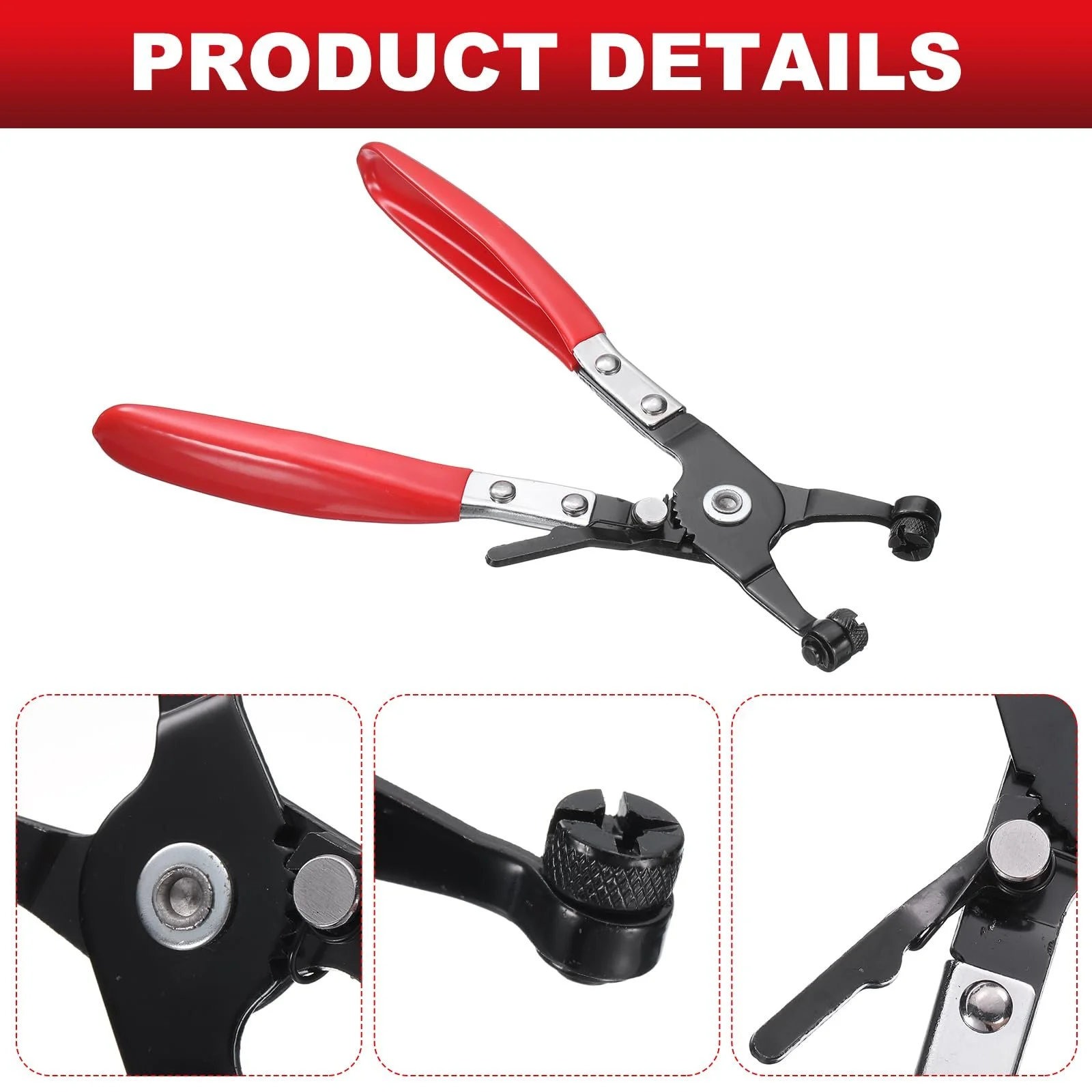 Клещи V-образные sourcing map для хомутов шлангов, топливных магистралей, линий охлаждения, автомобилей, радиаторов охлаждения, водяных шлангов, фото №4 Клещи V-образные sourcing map для хомутов шлангов, топливных магистралей, линий охлаждения, автомобилей, радиаторов охлаждения, водяных шлангов, фото №4