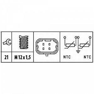 Датчик температури охолоджувальної рідини HELLA 6PT 009 309-581 для ALFA ROMEO FIAT LANCIA synthetic.ua - Фото 1