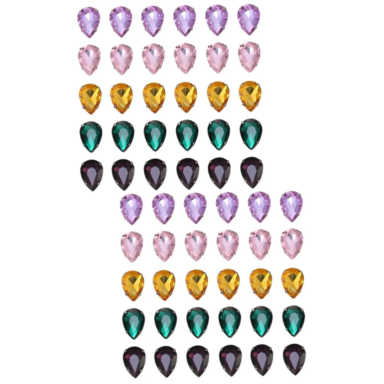 Хрустальные стразы Lurrose 100 шт., пришивные стразы, каплевидные, смешанные цвета, высококачественные блестящие цвета, прочные и устойчивые к царапинам, фото №1