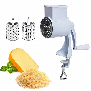 Терка з ручкою, барабанна, нержавіюча сталь,  з 2 барабанними лезами - Фото 1