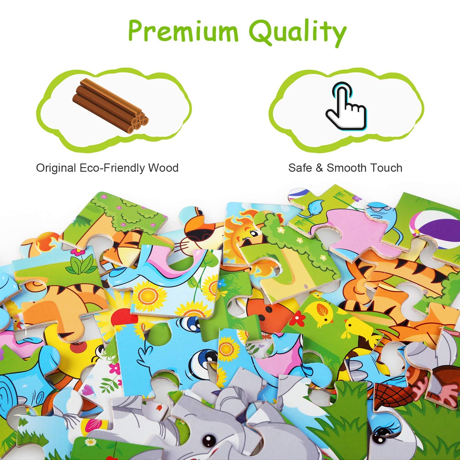 Деревянный пазл Montessori Animal 6 x 9 элементов, фото №6