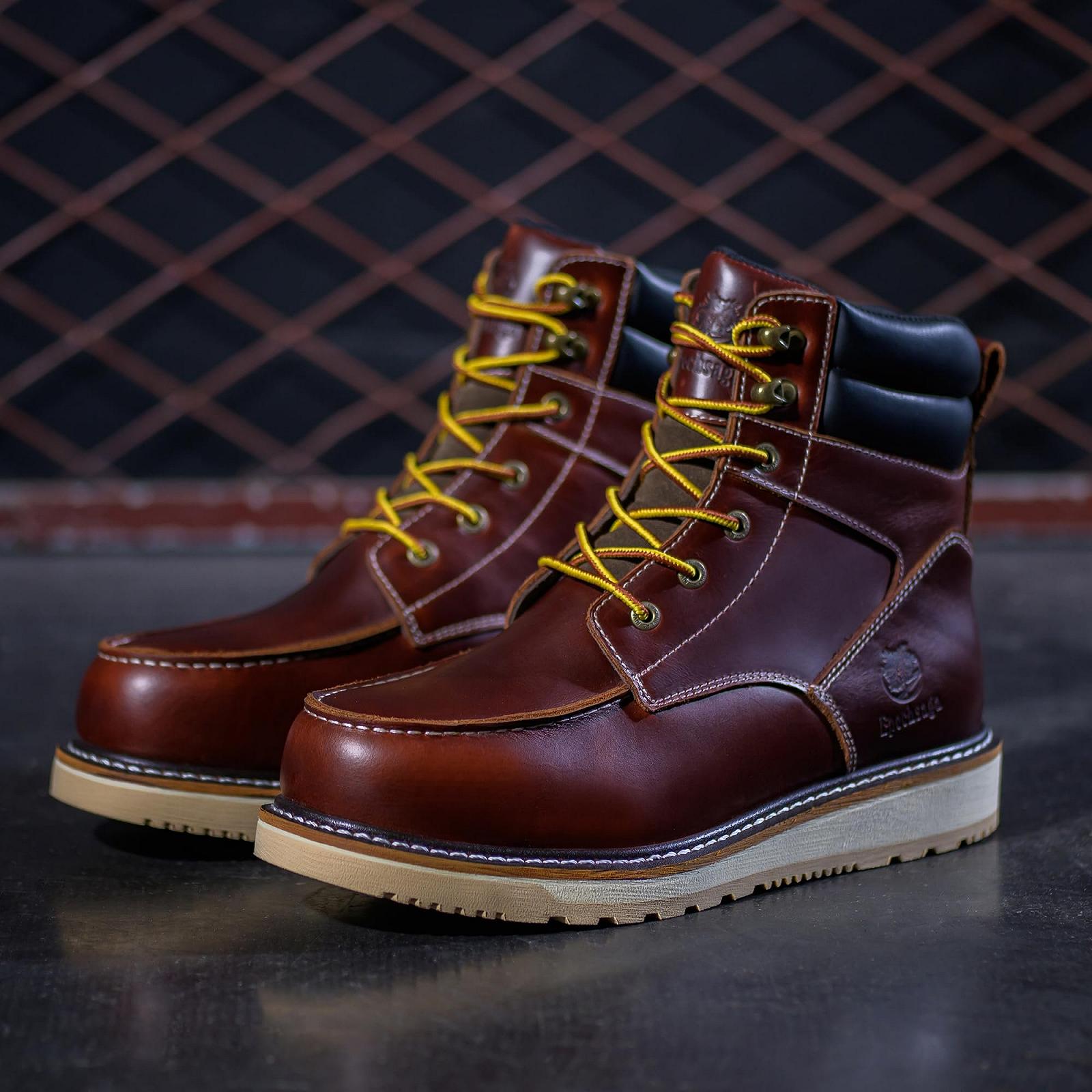 Ботинки Epochsaga Waterproof Soft Moc Toe Industiral & Construction Work 6 дюймов Коричневый/Черный, фото №5