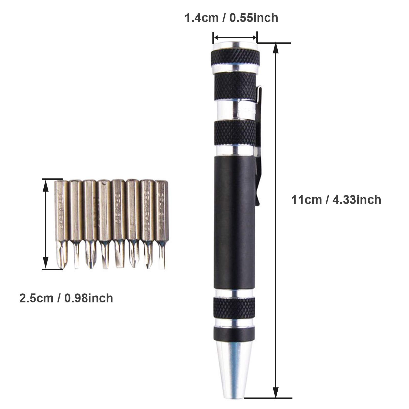 Набір Precision 8 в 1 Набір міні-ремонтних викруток Ballpoint Pen Design 4x Cross і 4x Slotted для ПК Окулярів Годинників Мобільного телефона Лаптопа тощо, фото №4 Набір Precision 8 в 1 Набір міні-ремонтних викруток Ballpoint Pen Design 4x Cross і 4x Slotted для ПК Окулярів Годинників Мобільного телефона Лаптопа тощо, фото №4