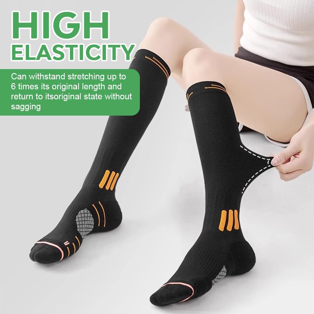 Компресійні шкарпетки 2 пари Чорний + Білий, фото №2