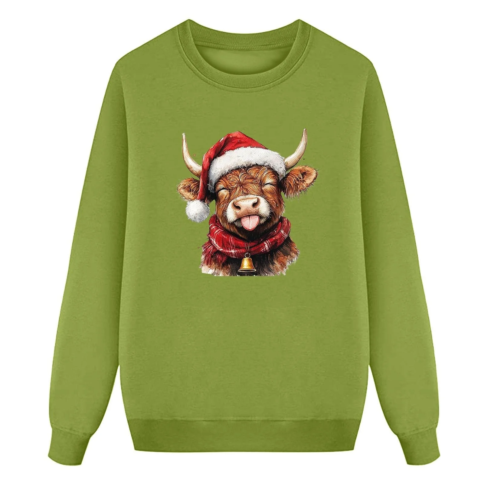 Пуловер і дівчаток з різдвяним принтом корови, фото №2