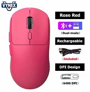 Миша безпровідна VYNEX M348 6400DPI 1000Hz 500mAh Rose Red - Фото 1