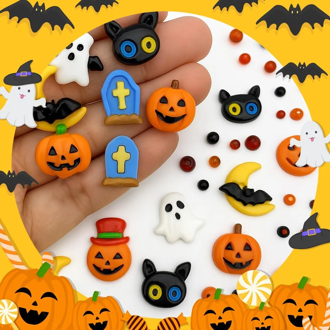 Прикраса для нігтів 3D на Хелловін (1 коробка) Ретро, фото №3