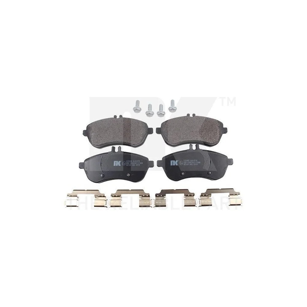 Комплект гальмівних колодок, дискове гальмо NK 223366 для MERCEDES-BENZ, передня вісь, фото №1 Комплект гальмівних колодок, дискове гальмо NK 223366 для MERCEDES-BENZ, передня вісь, фото №1