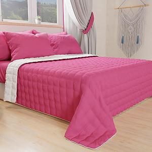 Покривало PETTI Artigiani Italiani Односпальна Легка Двостороння стьобана Покривало Літня Покривало Фуксія Білий synthetic.ua - Фото 1