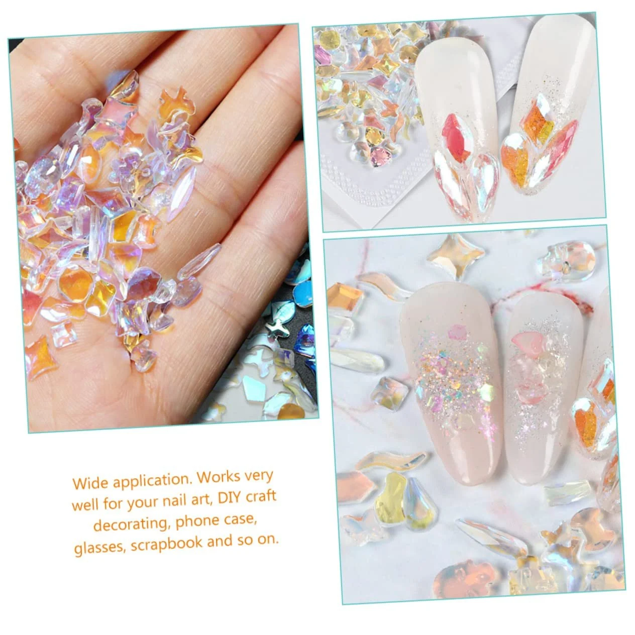 Набор для украшения ногтей WOONEKY со 100 плоскими драгоценными камнями, аксессуарами для ногтей, ювелирными изделиями для женщин, случайный стиль, фото №9 Набор для украшения ногтей WOONEKY со 100 плоскими драгоценными камнями, аксессуарами для ногтей, ювелирными изделиями для женщин, случайный стиль, фото №9