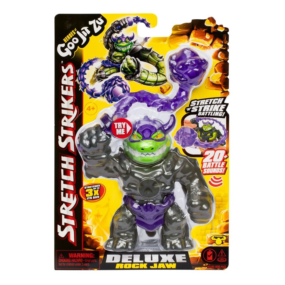 Еластична фігурка Bandai Goo Jit Zu Stretch Strikers Deluxe Pack Rock Jaw зі світлом, звуком та ударною рукою Special Edition з інтерактивними ефектами, фото №5