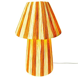 Настільна лампа Morjan Marrakech 40 см рафія бохо цоколь E27 Бежево-помаранчева - Фото 1