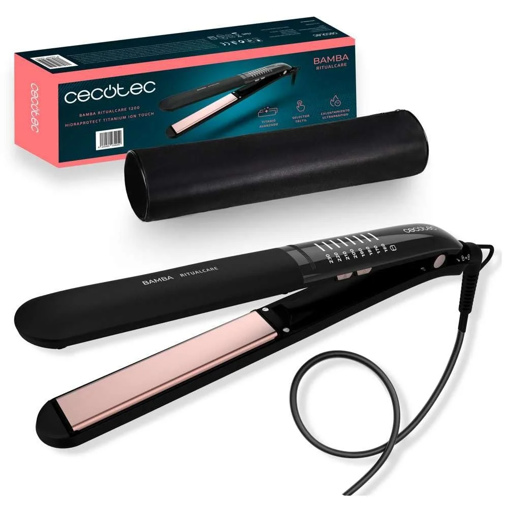 Выпрямитель для волос Cecotec RitualCare 1200 Titanium Ion Touch 60 Вт Титановое покрытие Черный, фото №1 Выпрямитель для волос Cecotec RitualCare 1200 Titanium Ion Touch 60 Вт Титановое покрытие Черный, фото №1