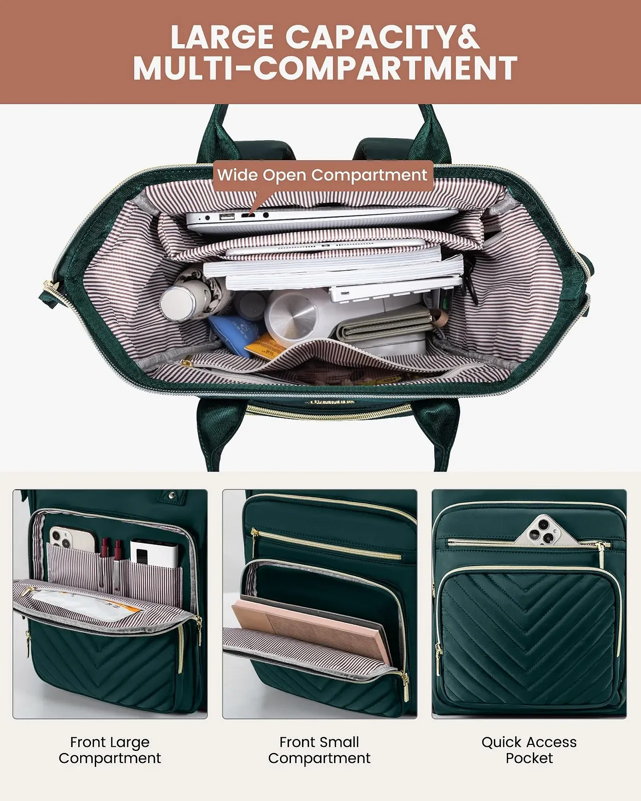 Рюкзак для ноутбука LOVEVOOK 17.3" USB Dark Green, фото №3 Рюкзак для ноутбука LOVEVOOK 17.3" USB Dark Green, фото №3