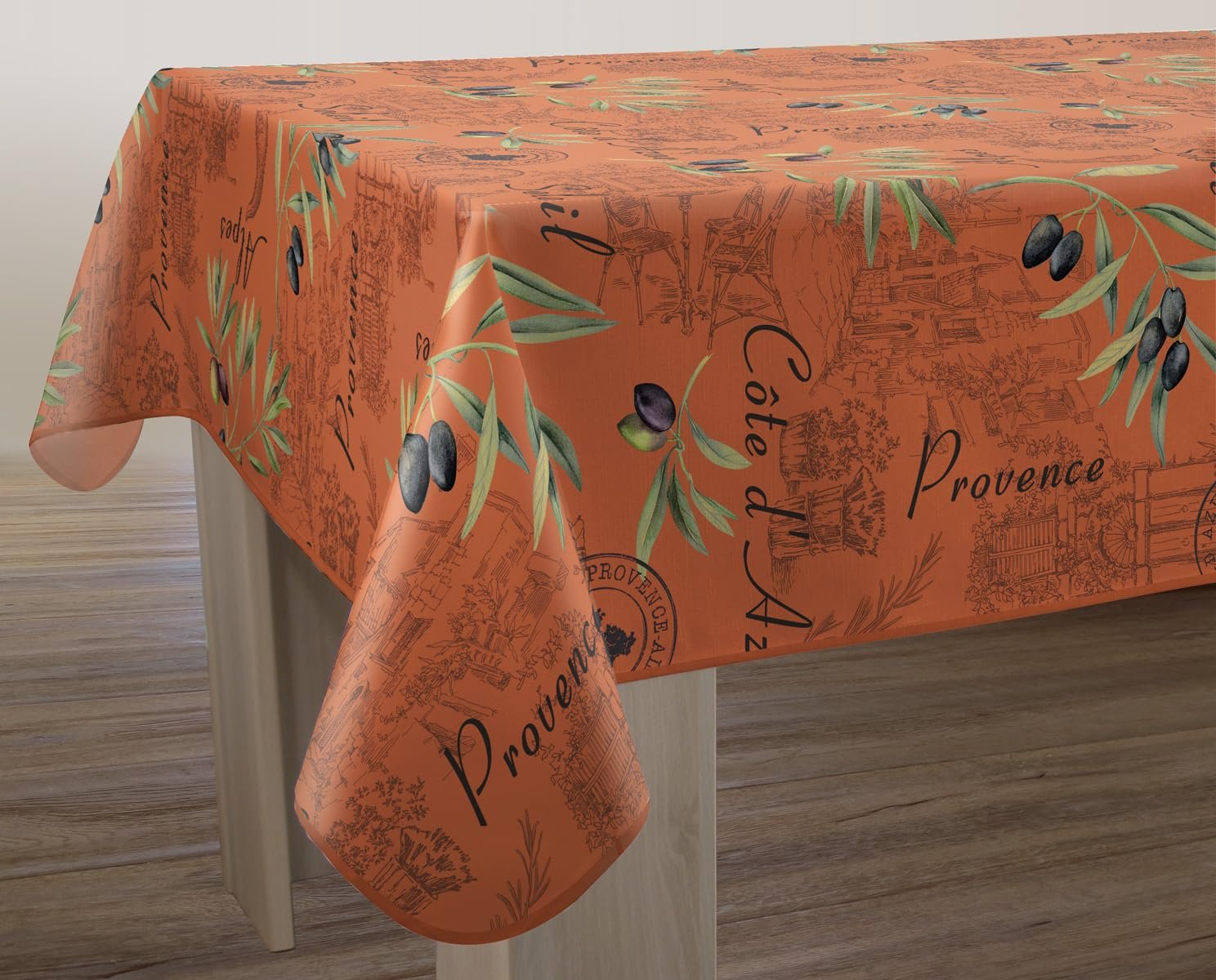 Скатертина Le linge de Jules Provence Tomette прямокутна брудовідштовхувальна 150 x 300 cm, фото №3