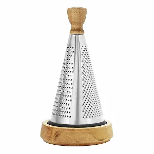 Терка кухонна з мискою з натурального дерева, преміум - Фото 1