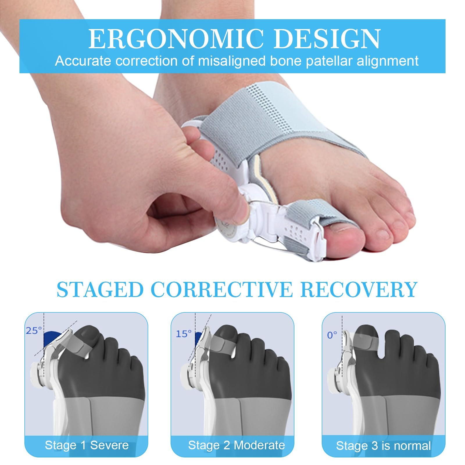 Коректор великого пальця стопи TWSOUL Hallux Valgus з 3 різними кутами кріплення, фото №4 Коректор великого пальця стопи TWSOUL Hallux Valgus з 3 різними кутами кріплення, фото №4