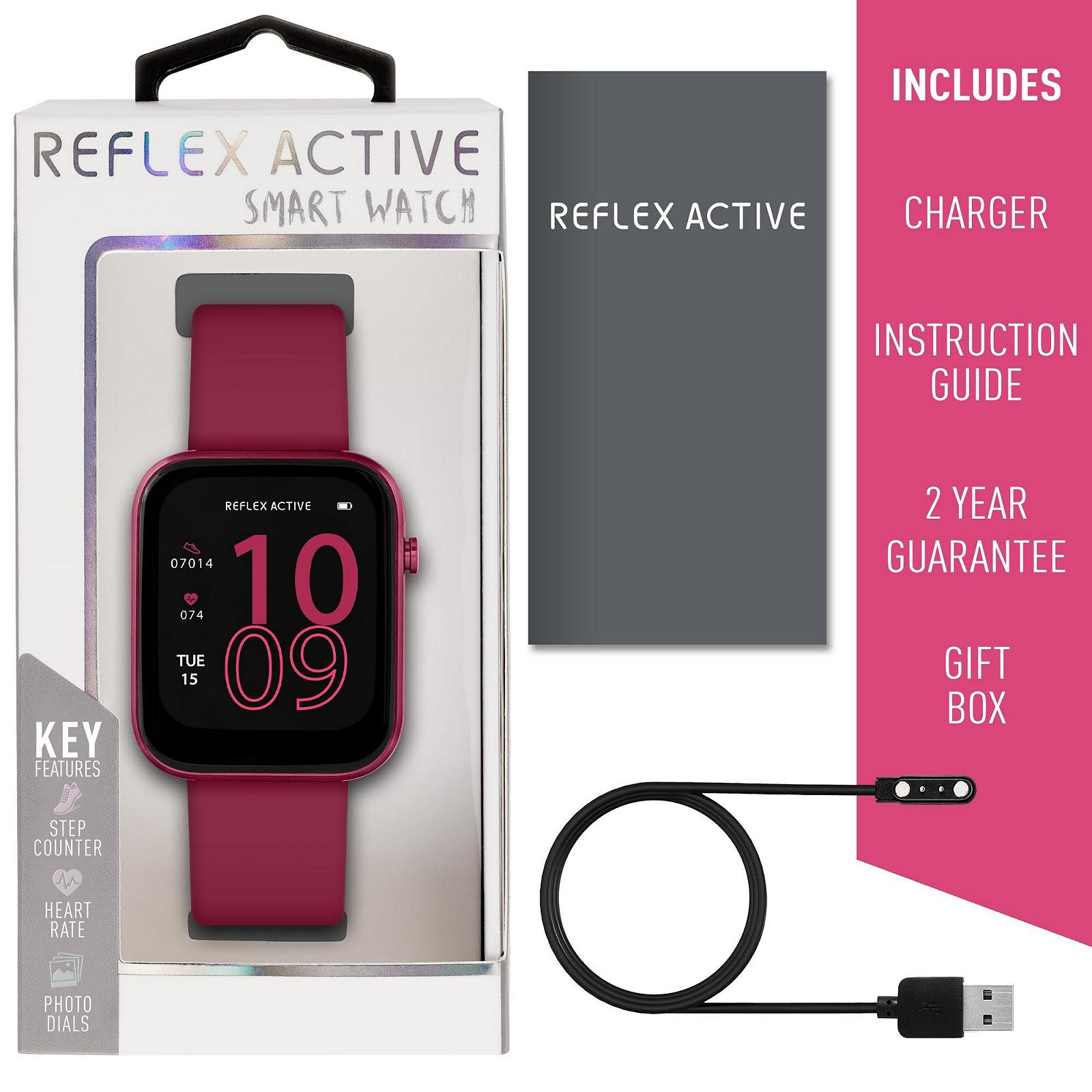 Смарт-годинник Reflex Active Red RA12-2158, ягідний, Modern, фото №6
