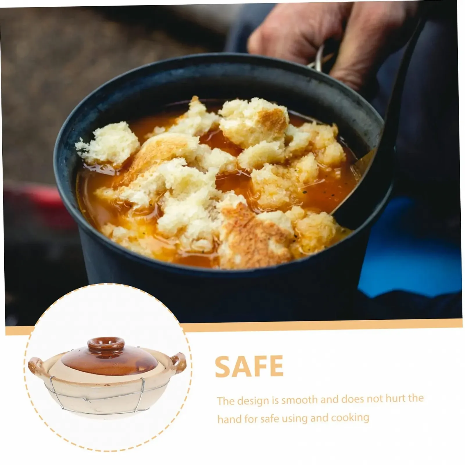 Кастрюля VALICLUD Китайская глиняная с двойной крышкой, фото №9