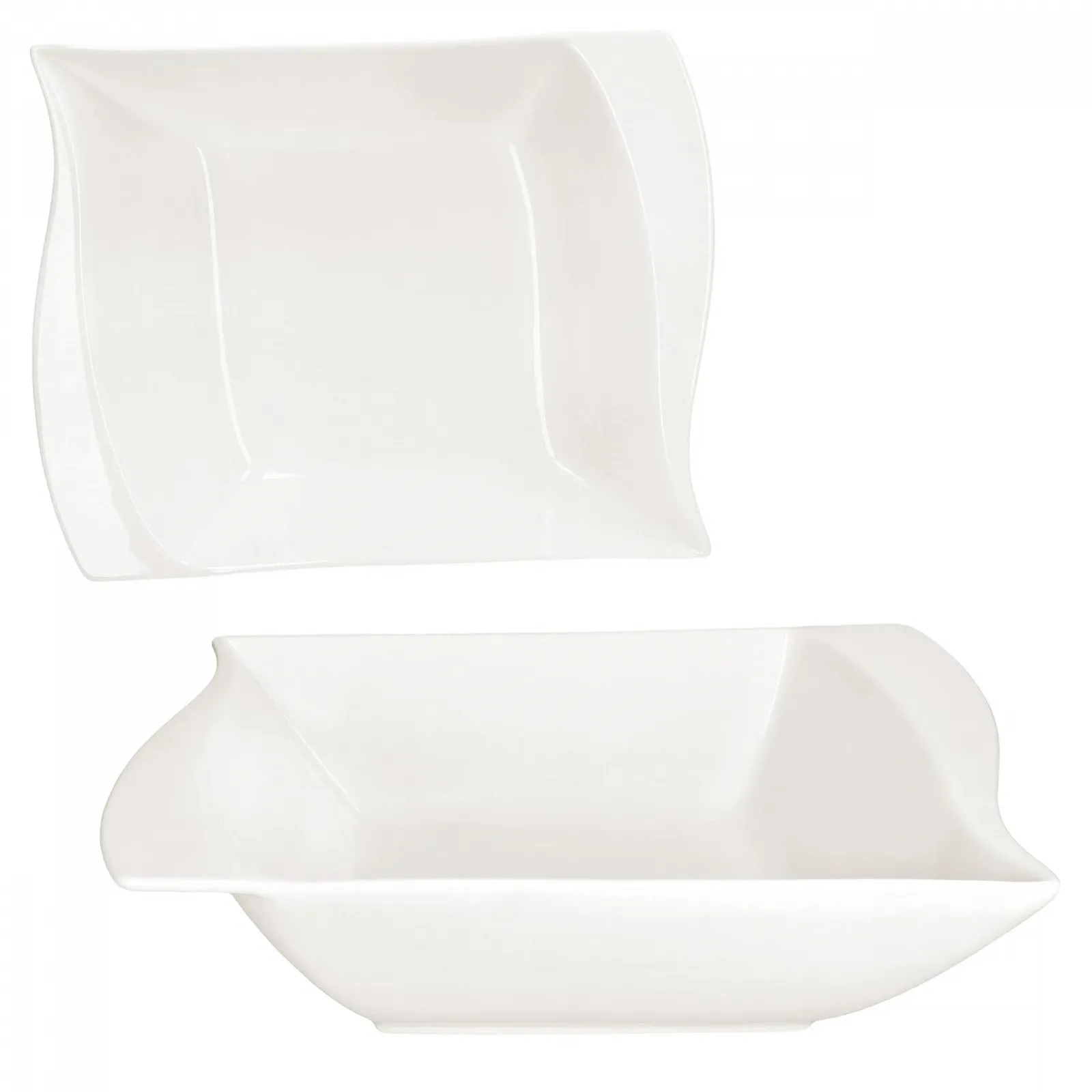 Прямоугольная Миска MamboCat Ivory 1 литр, набор из 2 шт., фото №2