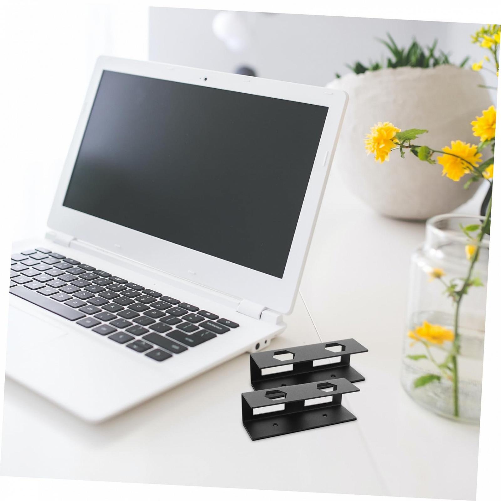 Подставка для ноутбука Veemoon Металлическая Под стол Регулируемая Эргономичная для разных размеров ноутбуков Невидимое хранение на столе Легкая сборка Черный, фото №5