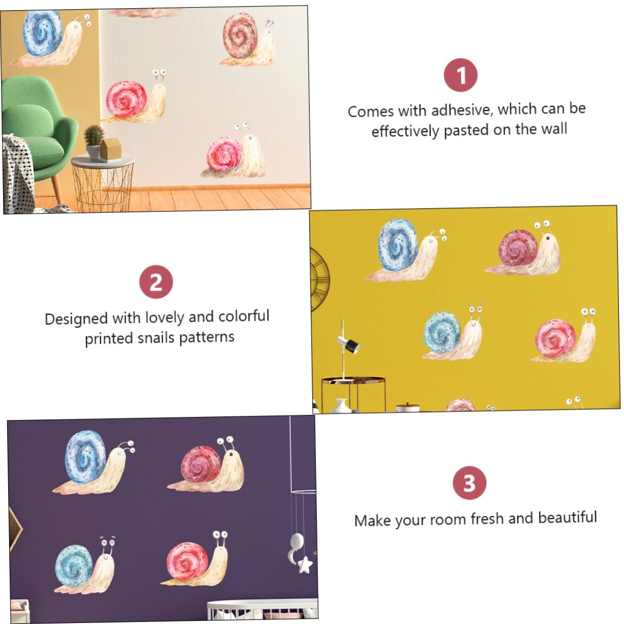 Наклейки на стену Homoyoyo Snail ПВХ 2 шт, фото №7