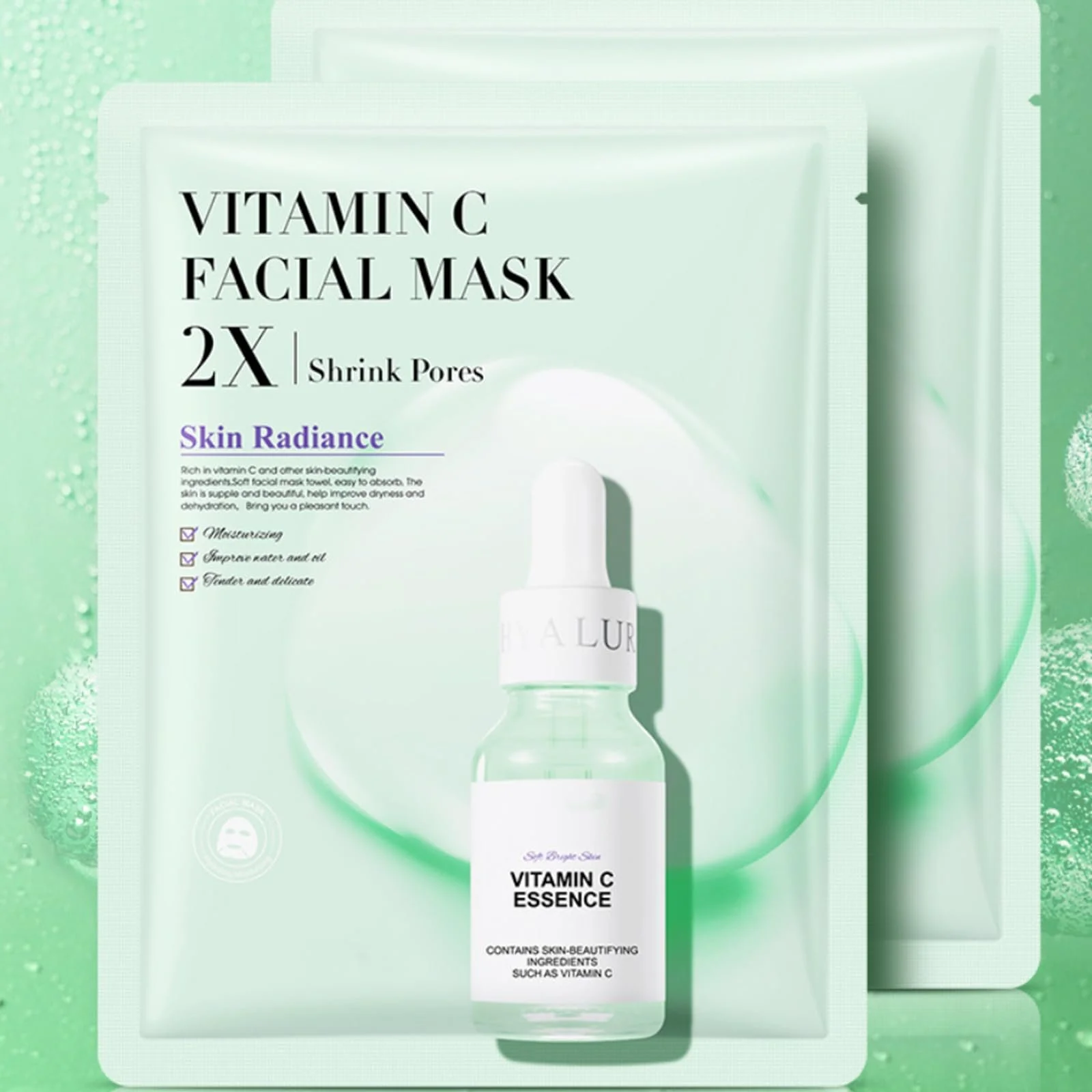 Гелева маска з вітаміном C 8 шт. Зволожуюча тканинна маска з гіалуроновою кислотою, фото №4