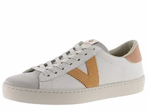 Кроссовки Victoria Berlin Кожаные низкие унисекс с контрастными вставками и носком из спилка для взрослых - Фото 1