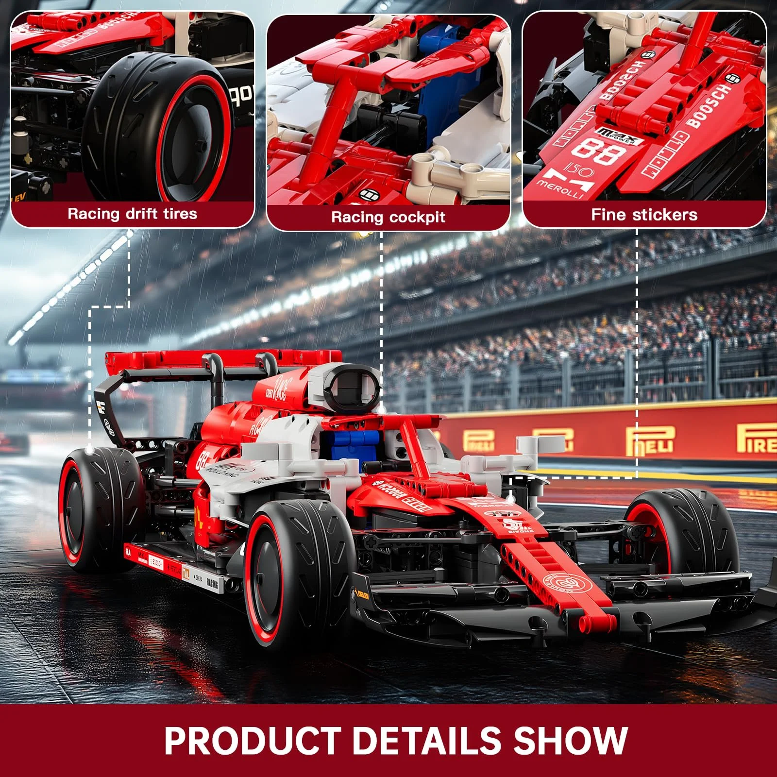 Конструктор Mould King Technology Формула 1 Гоночный Автомобиль на дистанционном управлении 13151 Характеристики Коллекционная игрушечная машинка для поклонников и взрослых, фото №6