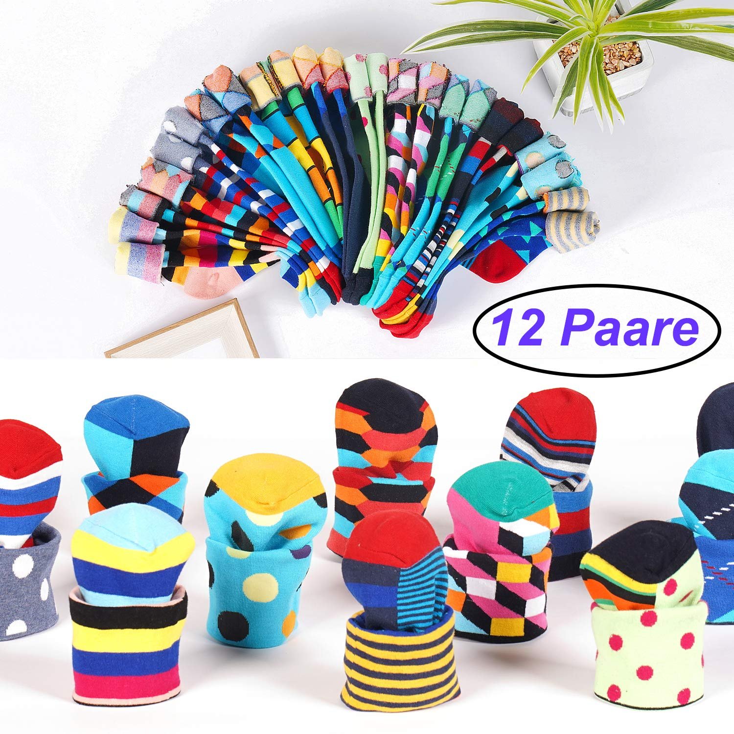 Носки Jeasona Цветные 35-42 Хлопок, 12 пар, фото №2