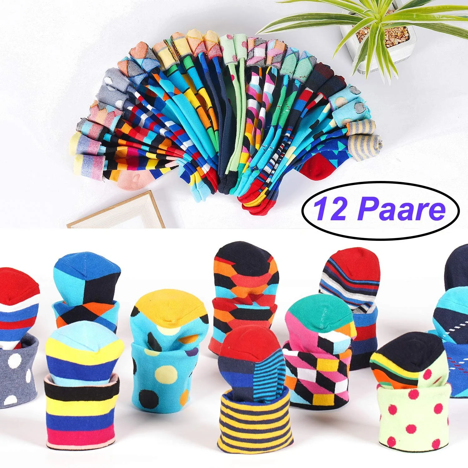 Носки Jeasona Цветные 35-42 Хлопок, 12 пар, фото №2