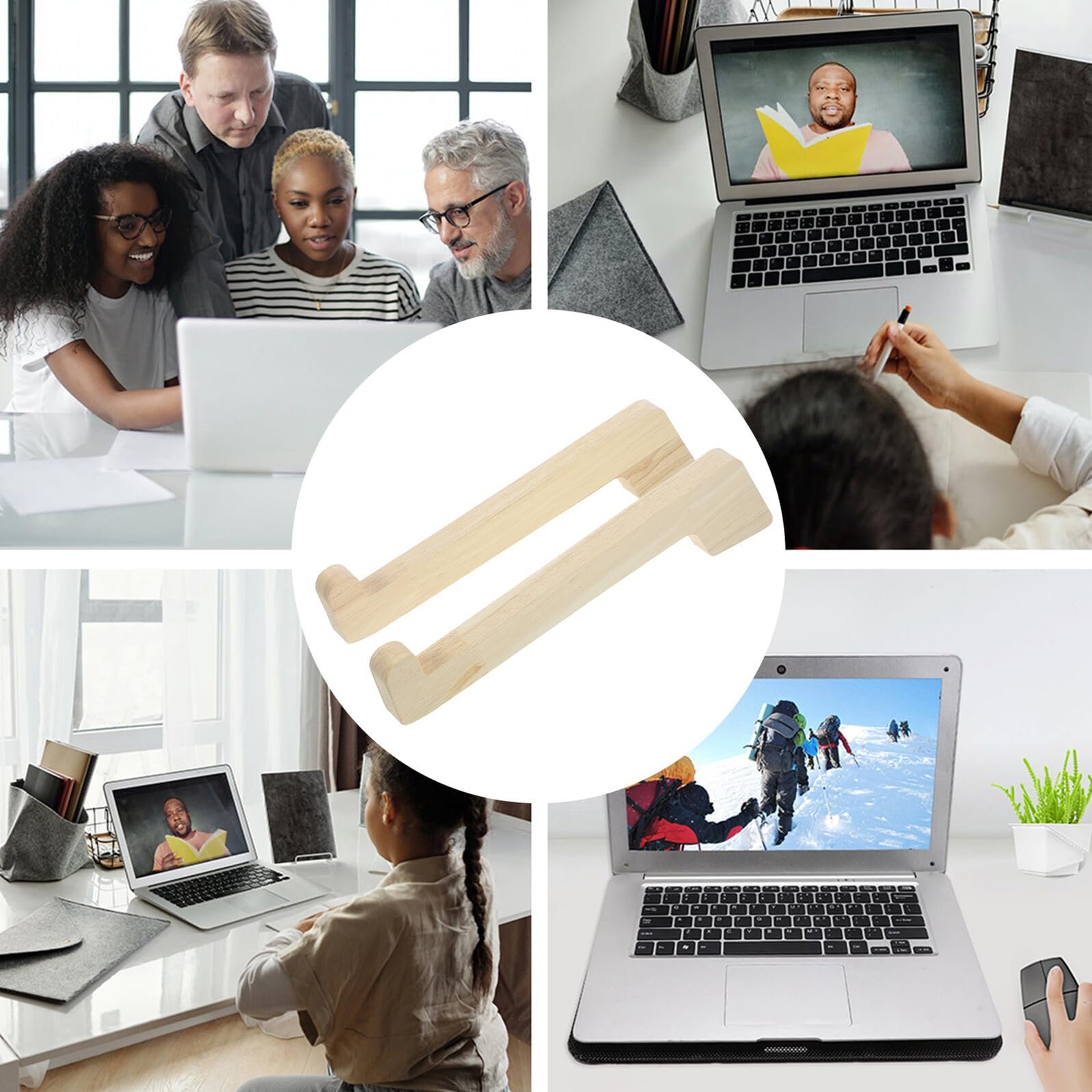 Подставка для ноутбука SHOWERORO деревянная, упаковка 2 шт., фото №9