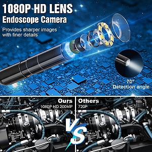 Ендоскопічна камера Romon 1080P HD з підсвічуванням, 8 LED, IP67 synthetic.ua - Фото 1
