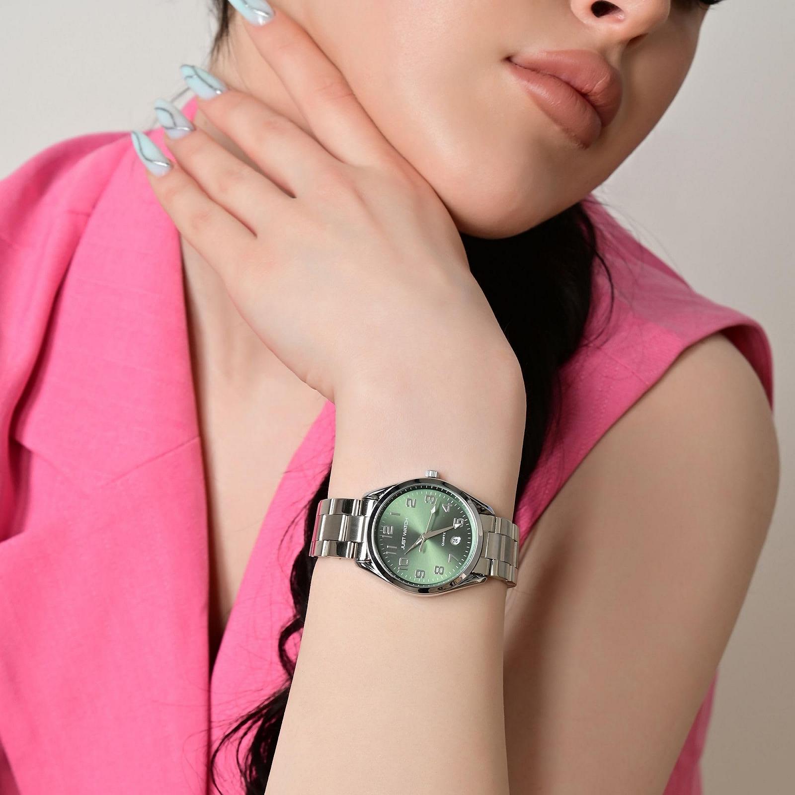 Женские часы Just Watch Syrea 35 мм, серебристый/голубой, фото №5