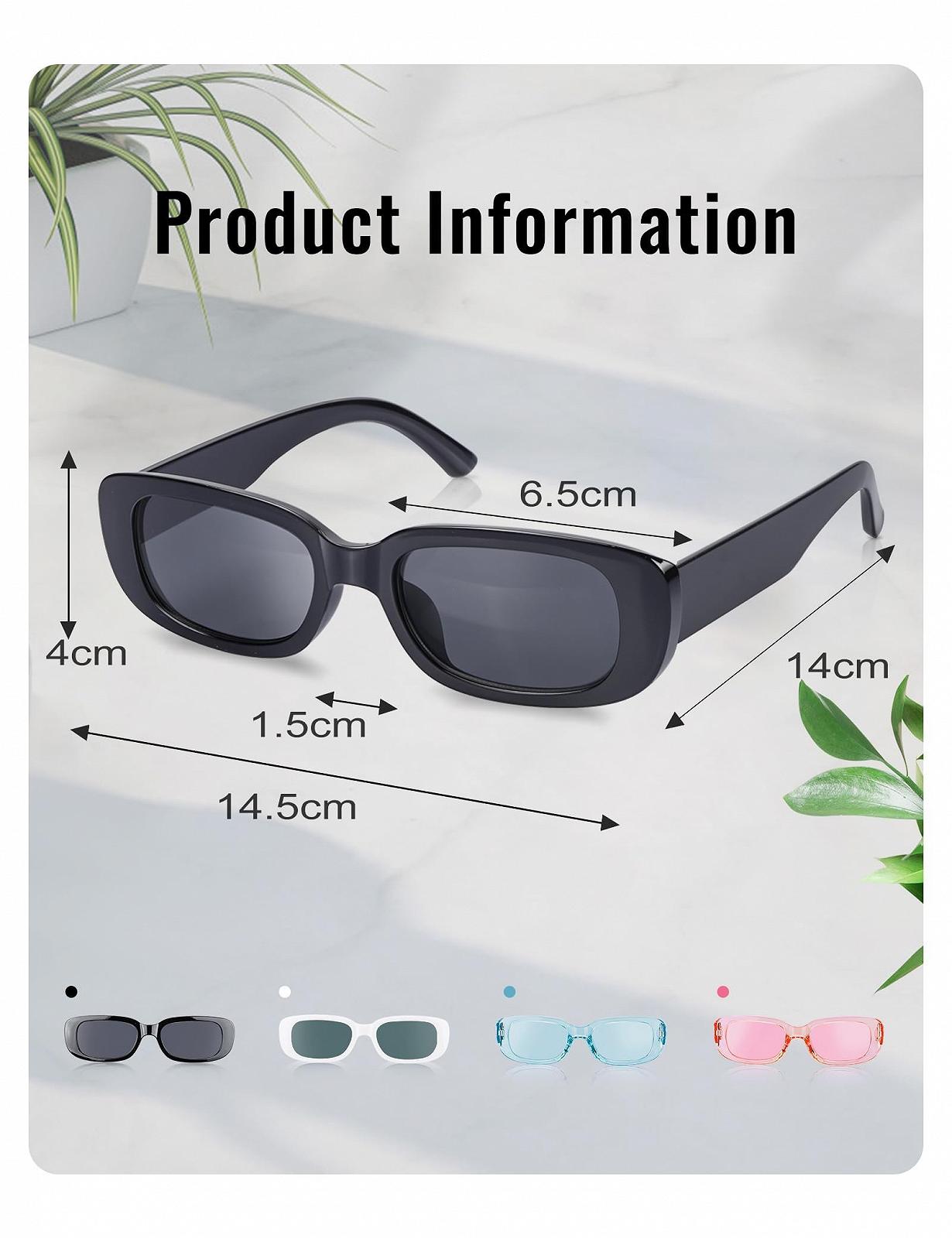 Набір сонцезахисних окулярів Becellen, 4 шт., вінтажні прямокутні ретро сонцезахисні окуляри, модні кольорові сонцезахисні окуляри з UV 400 для чоловіків і жінок, фото №6 Набір сонцезахисних окулярів Becellen, 4 шт., вінтажні прямокутні ретро сонцезахисні окуляри, модні кольорові сонцезахисні окуляри з UV 400 для чоловіків і жінок, фото №6