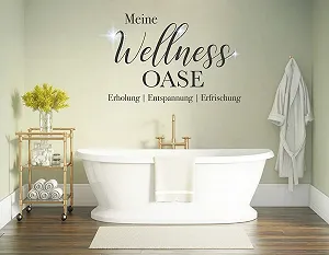 Наклейка на стіну pkm454 Wellness Oasis 100 x 58 см середньо-сіра - Фото 1