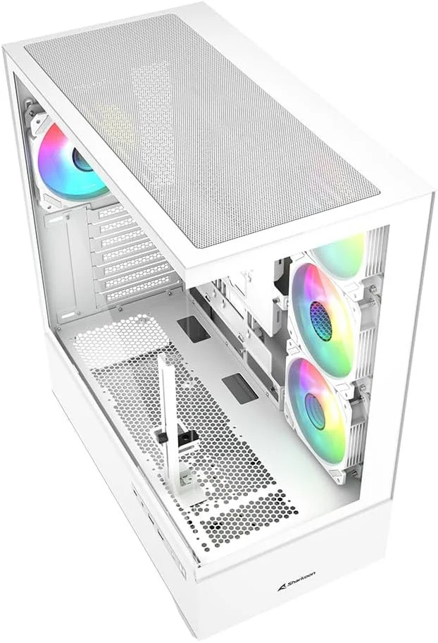 Корпус для ПК Sharkoon AK6 RGB White / Безшовне скло 270° / підтримка BTF / Без БЖ / Білий, фото №3 Корпус для ПК Sharkoon AK6 RGB White / Безшовне скло 270° / підтримка BTF / Без БЖ / Білий, фото №3