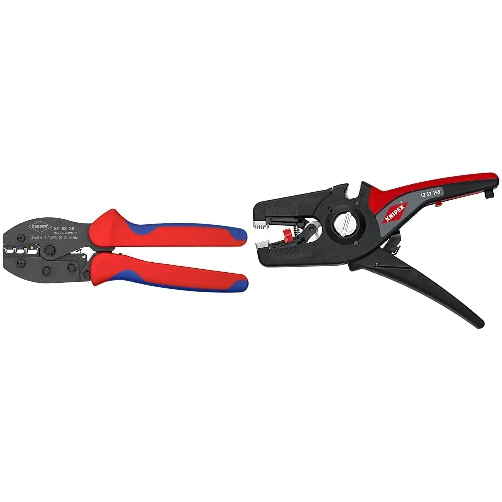 Набір Knipex PreciForce 97 52 36 кліщі обтискні 220 мм та PreciStrip16 автоматичний стрипер 0.08-16 мм² у блістері, фото №1