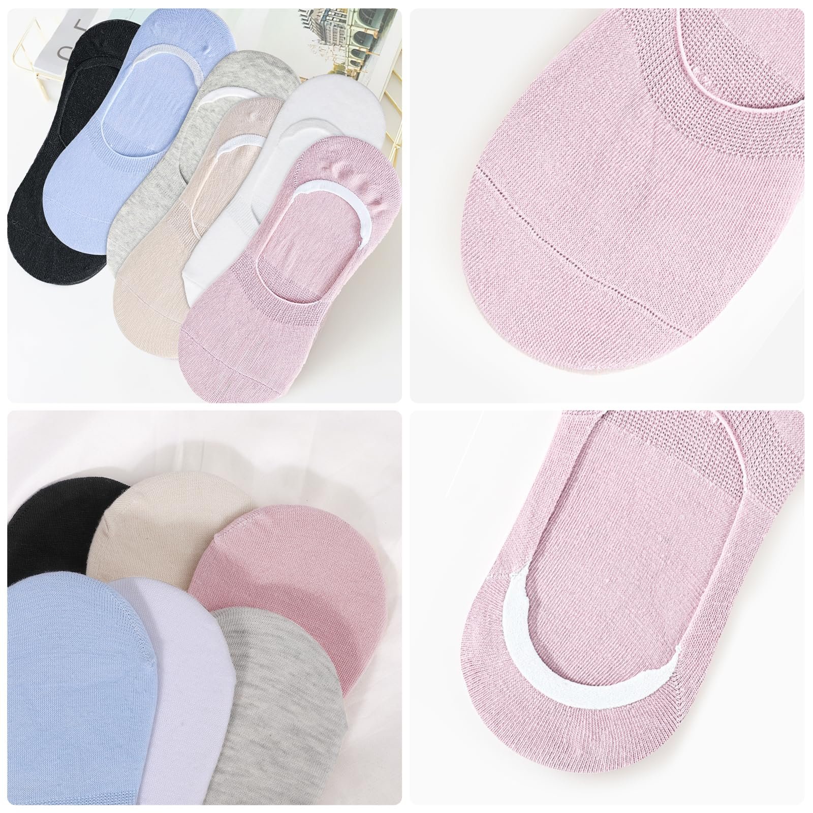 Шкарпетки Жіночі Невидимі Бавовняні Низькі Шкарпетки-слідки, 6 пар, фото №7