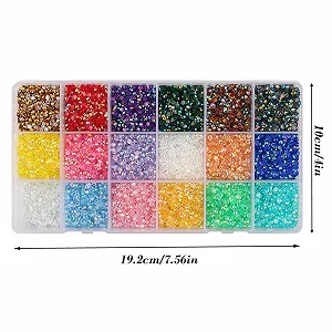 Стразы 3 мм 18 цветов Плоская задняя часть, смола, кристаллы AB Jelly с AB покрытием Набор 18000 штук для рукоделия, дизайна ногтей и DIY synthetic.ua - Фото 1