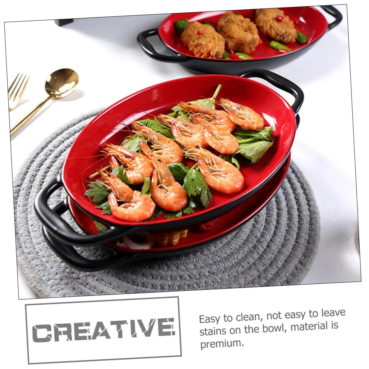 Форма для запікання Керамічна з ручками жаростійка гладка поверхня, фото №9