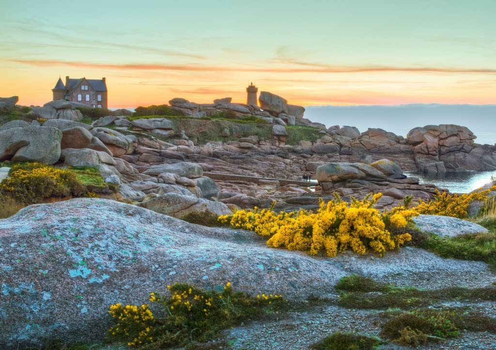 Пазл Lais Puzzle Evening Mood at the Cote de Granit Rose, Brittany, France 1000 деталей, фото №3