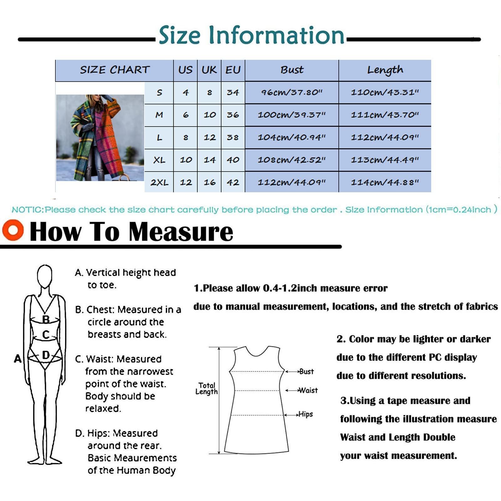 Пальто Класичне Подовжене Зимове в Клітинку, фото №9