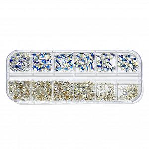 Наклейки для дизайна ногтей для женской вечеринки, 12 отделений/коробка, стразы для ногтей с плоской задней частью, легкие, смешанные красочные блестки для маникюра 11 - Фото 1