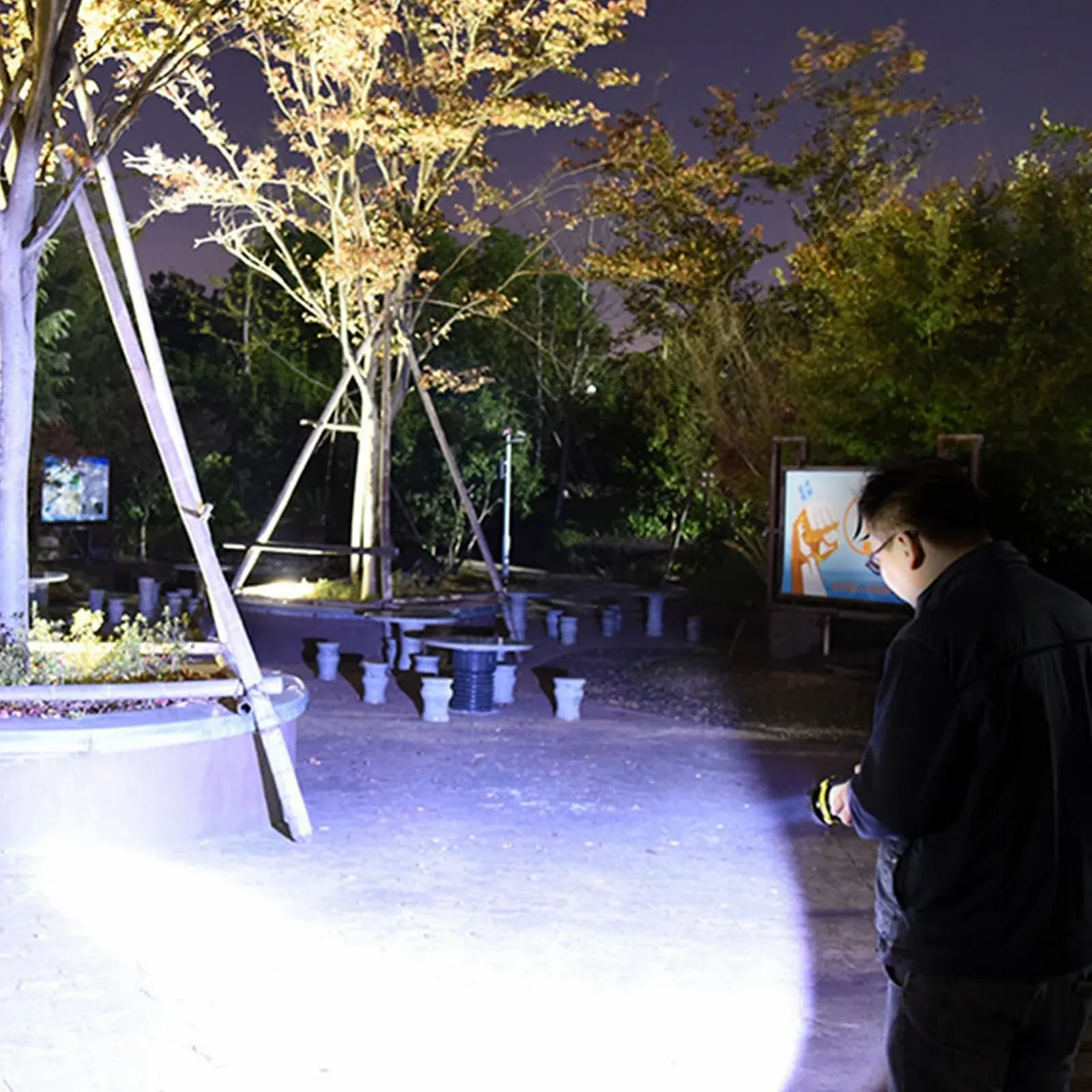 Ліхтар для кемпінгу, прожектор, ручний ліхтар, 6 режимів освітлення, легкий з ручкою для перенесення, ідеально підходить для походів, полювання або катання на човні, фото №8