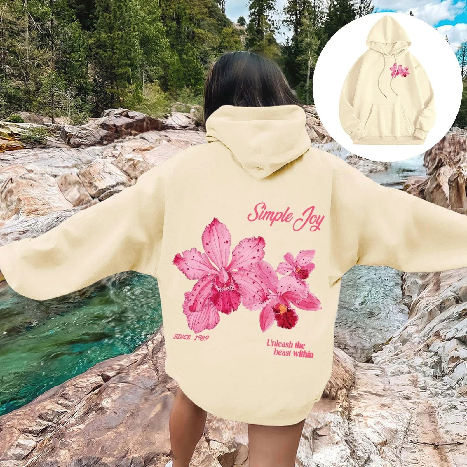 Женский Худи 2025 Модный С принтом букв Длинный рукав Спортивный, фото №3